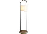 SALESFEVER Stehlampe "Aaliyah", beige (natur, weiß, schwarz), 1, Ø 27cm H: 153cm, 1 Stk., Leuchten, handgefertigt, mit Gestell für Pflanzen, Stehlampe