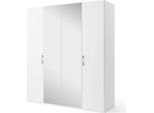 Drehtürenschrank "Henderson", weiß (alpinweiß), B:201cm H:223cm T:60cm, Holzwerkstoff, SET ONE BY MUSTERRING, Schränke, Drehtürenschrank, mit Spiegel, in 2 Breiten, inkl. Fachböden und Kleiderstangen