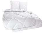 Microfaserbettdecke + Kopfkissen FAN "Bettwaren-Set in 135x200 cm, für Sommer oder 4-Jahreszeiten", weiß, B/L: 135cm x 200cm Anzahl Teile 2, B/L: 80cm x 80cm Anzahl Teile 2, Bezug: Kunstfaser Füllung: Kunstfaser, normal, Bettdecken Bezug: 100% Polyester. Kopfkissen Bezug: 100% Polyester. Steppfüllung: 100% Polyester. Bettdecken Füllung: 100% Polyester. Kopfkissen Füllung: 100% Polyester, Bettwaren