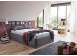 Polsterbett "Texel", grau (anthrazit), B:146cm H:34cm L:206cm, Bezug Bett: Veloursstoff 100% Polyester oder Microfaser (100% Polyester);Bonnell-Federkernmatratze: 51% Polypropylen, 39% Polyester und 10% Baumwolle;Kaltschaummatratze: 100% Polyester, Bezug abnehm- und waschbar bis 60C;Kissenbezug: 100% Polyester, Füllung : 100% Polyester (Hohlfaser), WESTFALIA SCHLAFKOMFORT, Betten, Polsterbett, Sta