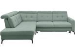 Ecksofa MUSTERRING "MR 4615", grün (mint), B:272cm H:84cm T:214cm, 100% Polyester, Sofas, Ecksofa, mit Kopf- und Rückenverstellung, Metallfuß schwarz, Maße 272 x 214 cm