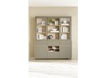 Buffet HOME AFFAIRE "Stranda, Hochschrank im Scandi-Style, moderner Schrank", eukalyptus skandi eiche, B:164cm H:195cm T:39cm, FSC-zertifizierter Holzwerkstoff, Schränke, Buffet, Rahmenoptik, ausreichend Stauraum, vielseitig einsetzbar, 164 cm breit