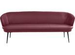 Polsterbank K+W KOMFORT & WOHNEN "ZOOM", rot (rubin 11), B:222cm H:87cm T:66cm, Sitzbänke, Polsterbank, 3-Sitzer Polsterbank mit dekorativen Keder