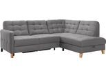 Ecksofa EXXPO - SOFA FASHION "Elio, kompakt & bequem, zeitloses Design, Breite 228cm, L-Form", grau (delphin), B:228cm H:84cm T:174cm, Sofas, Ecksofa, wahlweise mit Bettfunktion und Bettkasten