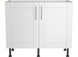 Spülenschrank KOCHSTATION "KS-Ahus", braun (weiß matt, wildeiche nachbildung), B:100cm H:87cm T:58,4cm, Schränke, Spülenschrank, Breite 100 cm