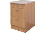 Unterschrank FLEX-WELL "Nano", braun (buche nachbildung), B:60cm H:85cm T:60cm, Holzwerkstoff, Schränke, Unterschrank, (B x H x T) 60 x 85/86 x 60 cm, mit praktischen Auszügen