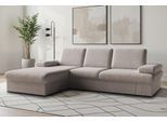 Ecksofa SIT & MORE "Moreno L-Form, B: 247 cm", grau (taupe), B:247cm H:82cm T:171cm, 100% Polyester, Sofas, Ecksofa, mit Armteilverstellung, optional Bettfunktion