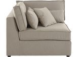 Sofa-Eckelement OTTO HOME "Florid", grau (taupe), B:99cm H:75cm T:100cm, Baumwollmix (60% Baumwolle/40% Leinen);Struktur fein (100% Polyester);Samtoptik (100% Polyester);Samtvelours (100% Polyester);Struktur (100% Polyester);Struktur recycelt (100% recyceltes Polyester), Polsterelemente, Sofa-Eckelement, Teil eines Modulsofas, fester Sitzkomfort, auch in Cord