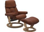 Relaxsessel STRESSLESS "Ruby", braun (copper paloma), B:79cm H:98cm T:76cm, Leder BATICK: BATICK ist ein leicht korrigiertes, durchgefärbtes und genarbtes Möbelleder, bei dem die meisten Unebenheiten und Spuren in der Regel entfernt wurden.;Leder PALOMA: PALOMA ist ein durchgefärbtes Semianilin-Möbelleder mit natürlicher Narbung., Sessel, Relaxsessel, mit Classic Base, Größe M, Gestell Eiche, Weng