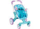 Puppenbuggy SMOBY "Stitch Puppenwagen + Plüsch, 25cm", blau, Puppenwagen, KinderB:38cm H:53cm T:50cm, Kunststoff, Puppenbuggy, Made in Europe, B:38cm H:53cm T:50cm