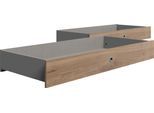 Bettschubkasten WIMEX "Valencia", braun (plankeneiche nachbildung), B:141cm H:20cm T:61cm, Holzwerkstoff, Schubladen, Bettschubkasten, im 2-er Set