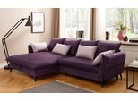 Ecksofa HOME AFFAIRE "Tirano, moderne Optik, komfortabel, Breite 274cm,L-Form", lila, B:274cm H:88cm T:170cm, Sofas, Ecksofa, wahlweise mit Bettfunktion und Bettkasten