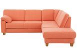 Ecksofa HOME AFFAIRE "Belfort L-Form", orange (terra), B:243cm H:88cm T:91cm, Struktur fein ( 100% Polyester);Luxus-Microfaser ALTARA NUBUCK (100% Polyester);Luxus-Microfaser Vintageoptik(100% Polyester), Sofas, Ecksofa, mit Federkern, wahlweise mit Bettfunktion und Stauraum