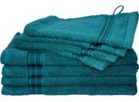 Handtuch Set DYCKHOFF "Siena", grün (smaragd), 8 Stk., Walkfrottier, Walkfrottier, Obermaterial: 100% Baumwolle, Handtuch-Sets, Handtuch Set, in tollen Unifarben