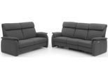 3-Sitzer HOME AFFAIRE "Turin mit Steckdose und USB-Port auch in Easy care-Bezug", grau (stone), B:218cm H:107cm T:104cm, Sofas, 3-Sitzer, 2 x vollmotorische Relaxfunktion, herunterklappbarer Tisch