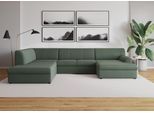 Wohnlandschaft DOMO COLLECTION "Topper, elegant und zeitlos, komfortabel, U-Form", grün (apfelgrün), B:320cm H:78cm T:213cm, Sofas, Wohnlandschaft, wahlweise mit Bettfunktion