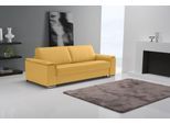 Schlafsofa EGOITALIANO "Cecilia, modern & elegant, erstklassiger Sitzkomfort, Dauerschläfer", gelb, B:234cm H:85cm T:102cm, Leder »BULL« (echtes Rindsleder). Geschliffenes, pigmentiertes und behandeltes Rindsleder mit einer Dicke von 1, 3-1, 5 mm. Dieses Leder zeigt eine ziemlich weiche Hand mit einem halb undurchsichtigen Aussehen. Es handelt sich um ein geschütztes Leder. Eine leichte Deckschich