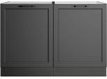 Spülenschrank KOCHSTATION "KS-Lana", grau (matt grau, wotaneiche), B:120cm H:82cm T:60cm, Holzwerkstoff, MDF, Schränke, Spülenschrank, Breite 120 cm