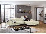 Ecksofa W.SCHILLIG "piedroo, Designsofa mit tollem Sitzkomfort, bequem und elegant, L-Form", beige (sahara s37), B:303cm H:70cm T:193cm, Stoff S37 (100% Polyester): Luxus-Microfaser in Lederoptik, Sofas, Ecksofa, Kopfteilverstellung, wahlweise mit Sitztiefenverstellung, Breite 303cm