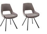 Esszimmerstuhl MCA FURNITURE "Bayonne", braun (cappuccino, schlamm, anthrazit lackiert, cappuccino), B:54cm H:90cm T:60cm, Polyester, Stühle, Esszimmerstuhl, 2er Set, Stuhl 180drehbar, belastbar bis 120 kg, Sitzhöhe ca. 50 cm