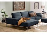 Ecksofa W.SCHILLIG "run, Designsofa mit tollem Sitzkomfort, bequem, L-Form", blau (blau z73), B:319cm H:88cm T:178cm, Longlife Xtra-Leder Z73: Naturwalkleder der Luxusklasse aus den erlesensten Rohhäuten. Hautstärke 1, 1 – 1, 3 mm;ROHLEDER Jacquard-Flachgewebe Q2 W60 (63% Polyester, 37% Polyacryl);ROHLEDER Chenille-Flachgewebe Q2 W77 (68% Polyacryl, 32% Polyester);Stoff S37 (100% Polyester), Sofas