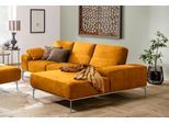 Ecksofa W.SCHILLIG "run, Designsofa mit tollem Sitzkomfort, bequem, L-Form", gelb (brandy s37), B:279cm H:88cm T:178cm, Longlife Xtra-Leder Z73: Naturwalkleder der Luxusklasse aus den erlesensten Rohhäuten. Hautstärke 1, 1 – 1, 3 mm;ROHLEDER Jacquard-Flachgewebe Q2 W60 (63% Polyester, 37% Polyacryl);ROHLEDER Chenille-Flachgewebe Q2 W77 (68% Polyacryl, 32% Polyester);Stoff S37 (100% Polyester), Sof