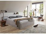 Polsterbett "Texel", beige, B:186cm H:42cm L:206cm, Bezug Bett: Veloursstoff 100% Polyester;Bonnell-Federkernmatratze: 51% Polypropylen, 39% Polyester und 10% Baumwolle;Kaltschaummatratze: 100% Polyester, Bezug abnehm- und waschbar bis 60C;Kissenbezug: 100% Polyester, Füllung : 100% Polyester (Hohlfaser), WESTFALIA SCHLAFKOMFORT, Betten, Polsterbett, Komforthöhe mit Zierkissen, Bettkasten bei Ausf