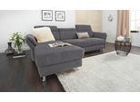 Ecksofa SIT & MORE "Avignon L-Form", grau, B:259cm H:97cm T:172cm, Flachgewebe (90% Polyester, 10% Polyamid);Luxus-Microfaser (100% Polyester);Struktur (100% Polyester), Sofas, Ecksofa, Kopfteilverstellung, wahlweise mit Bettfunktion und Bettkasten