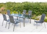 Garten-Essgruppe MERXX "Lucca", grau, Obermaterial: 100% Polyester. Füllung: 100% Polyester, Sitzmöbel-Sets, Garten-Essgruppe