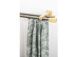 Gardinenschiene GARESA "Cubus, Quader Innenlauf", beige (natur, chromfarben), L:600cm, Gardinenstangen, Gardinenschiene, Innenlauf-Vorhanggarnitur, verlängerbar, Holz-Aluminium