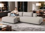 Ecksofa OTTO HOME "TIARRA Design-Sofa mit Ottomane recht/links bestellbar, Breite 287 cm", grau (beige), B:287cm H:76cm T:168cm, 100% Polyester, Sofas, Ecksofa, L-Form mit hochelastischer Schaum und Wellenunterfederung
