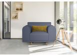Loveseat OTTO HOME "Maroon Sessel", blau, B:125cm H:82cm T:96cm, 89% Polyester/9% Rayon/3% Nylon, Sessel, Loveseat, in skandinavischem Design, mit losem Kissen