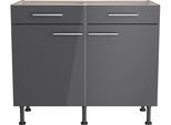 Unterschrank OPTIFIT "Klara", schwarz (anthrazit, wildeiche), B:100cm H:87cm T:58,4cm, Holzwerkstoff, Schränke, Unterschrank, Breite 100 cm