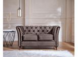 Chesterfield-Sofa HOME AFFAIRE "Reims", braun, B:150cm H:76cm T:88cm, Samtoptik (100% Polyester), Sofas, Chesterfield-Sofa, mit echter Chesterfield-Knopfheftung, hochwertige Verarbeitung