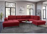 Wohnlandschaft SIT & MORE "Bendigo U-Form", rot, B:332cm H:84cm T:226cm, Sofas, Wohnlandschaft, inklusive Sitztiefenverstellung, Bodenfreiheit 12 cm, in 2 Fußfarben