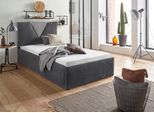 Polsterbett "Malibu", grau (anthrazit, grau), B:112cm L:212cm, Bezug Bett: Microfaser (100% Polyester);Bonnell-Federkernmatratze: 51% Polypropylen, 39% Polyester und 10% Baumwolle;Kaltschaummatratze: 100% Polyester, Bezug abnehm- und waschbar bis 60C, WESTFALIA SCHLAFKOMFORT, Betten, Polsterbett, inkl. Bettkasten bei Ausführung mit Matratze