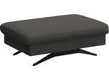 Pouf FLEXLUX "Glow Sitzhocker, Polsterhocker", grau (warm mineral grau), B:95cm H:81cm T:65cm, Leder, Poufs, Pouf, Hocker mit Stauraum, Fuß schwarz