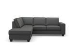 Ecksofa HOME AFFAIRE "County L-Form", grau (anthrazit), B:236cm H:81cm T:213cm, Luxus-Microfaser (100% Polyester);Struktur fein (100% Polyester);Luxus-Microfaser weich (9ß% Polyester, 10% Polyamid), Sofas, Ecksofa, wahlweise Ottomane links oder rechts, mit Federkern-Polsterung