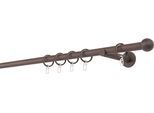 Gardinenstange MYDECO "20mm Ball Wandträger 12 cm", braun, L:240cm, Gardinenstangen, Gardinenstange