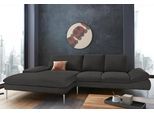 Ecksofa W.SCHILLIG "enjoy&MORE, Designsofa, elegant und bequem, L-Form", grau (anthrazit r66), B:310cm H:87cm T:185cm, Chenille-Flachgewebe R66 (85% Polyester, 15% Nylon);Longlife Xtra-Leder Z59: Glattleder mit modischer Prägung. Hautstärke 0, 9 - 1, 1 mm;Stoff S37 (100% Polyester), Sofas, Ecksofa, mit Sitztiefenverstellung, Füße silber matt, Breite 310 cm