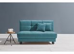 Schlafsofa ELL + ELL "Tilda", blau (petrol), B:145cm H:90cm T:100cm, 100% Polyester, Sofas, Schlafsofa, Breite 145 cm, inkl. 2 Zierkissen
