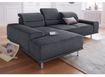 Ecksofa SIT & MORE "Mariola L-Form", grau (dunkelgrau), B:269cm H:93cm T:174cm, Struktur (100% Polyester);Luxus-Microfaser ALTARA NUBUCK (100% Polyester);Luxus-Microfaser (100% Polyester), Sofas, Ecksofa, mit Recamiere und Federkern, inklusive Sitztiefenverstellung