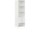 Seitenschrank IMPULS KÜCHEN "Valencia", Breite/Höhe: 60/205,1 cm, mit Soft-Close", weiß, B:60cm H:205,1cm T:57,6cm, Dekorfolie, Holzwerkstoff, Schränke, Seitenschrank, vormontiert, mit Schubkästen, mit verstellbaren Fachböden