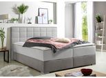 Boxspringbett MAINTAL, grau (hellgrau), L:210cm, Bezug Microfaser aus 100% Polyester, Komplettbetten, Boxspringbett, mit Bettkasten und Topper