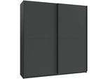 Kleiderschrank WIMEX "Mugano, B/T/H 135 oder 180/65/198cm, Made in Germany", grafit, griffe schwarz, B:180cm H:198cm T:65cm, Holzwerkstoff, Schränke, Kleiderschrank, 2 Schwebetüren mit oder ohne Spiegel, Metallgriffe