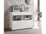 Sideboard OTTO HOME "Sorano", weiß (weiß matt, weiß hochglanz lack), Sideboards, Sideboard, Breite 111 cm