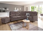 Ecksofa HOME AFFAIRE "Boccaccio L-Form", grau (taupe), B:265cm H:104cm T:215cm, Struktur weich (90% Polyester / 10% Polyamid);Luxus-Microfaser (100% Polyester);Luxus-Microfaser Vintageoptik(100% Polyester), Sofas, Ecksofa, mit Federkern, incl. Kopfteilverstellung, wahlweise Bettfunktion