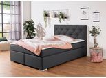Boxbett HOME AFFAIRE "Tynan", grau (anthrazit), B:154cm L:210cm, Komplettbetten, Boxbett, wahlweise mit Bettkasten, in H2, H3 & H4 erhältilich