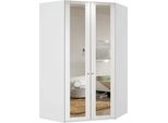 Eckkleiderschrank WIMEX "New York", weiß, B:90cm H:236cm T:56cm, Schränke, Eckkleiderschrank, mit Spiegel