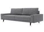 3-Sitzer "CR.450, Designsofa, Loungesofa", schwarz (anthrazitgrau, schwarzgrau 064, 36), B:220cm H:85cm T:95cm, NaturLEDER OSKAR (echtes Rindsleder);Flachgewebe VICTORIA (41% Polyacryl 38% Polyester 21% Baumwolle), CREATION BY ROLF BENZ, Sofas, 3-Sitzer, Armlehne breit niedrig, Alugussfüße in umbragrau, Breite 220 cm